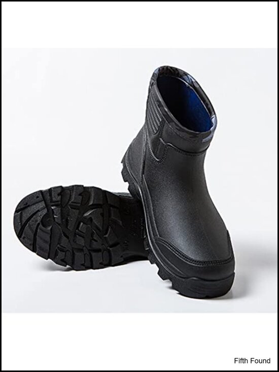 Waterproof Light Rubber Ankle Rain Boots Men\'s Non-Slip Slip-On